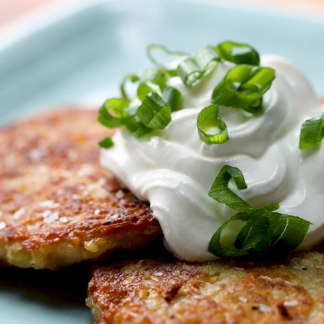 Organic Sagaponack Russett  Potato Pancakes (1 dozen) Available with  Apple Fennel Chutney & Fresh Sour Cream