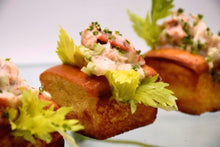 Load image into Gallery viewer, Little Lobster Rolls with Chiffonade of Green Thumb Lettuce; Potato Bun (dozen)
