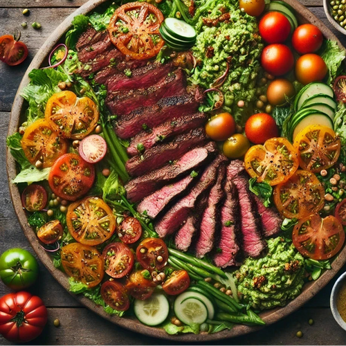 a platter of hamptons farm fresh organic vegetables for a catering salad
