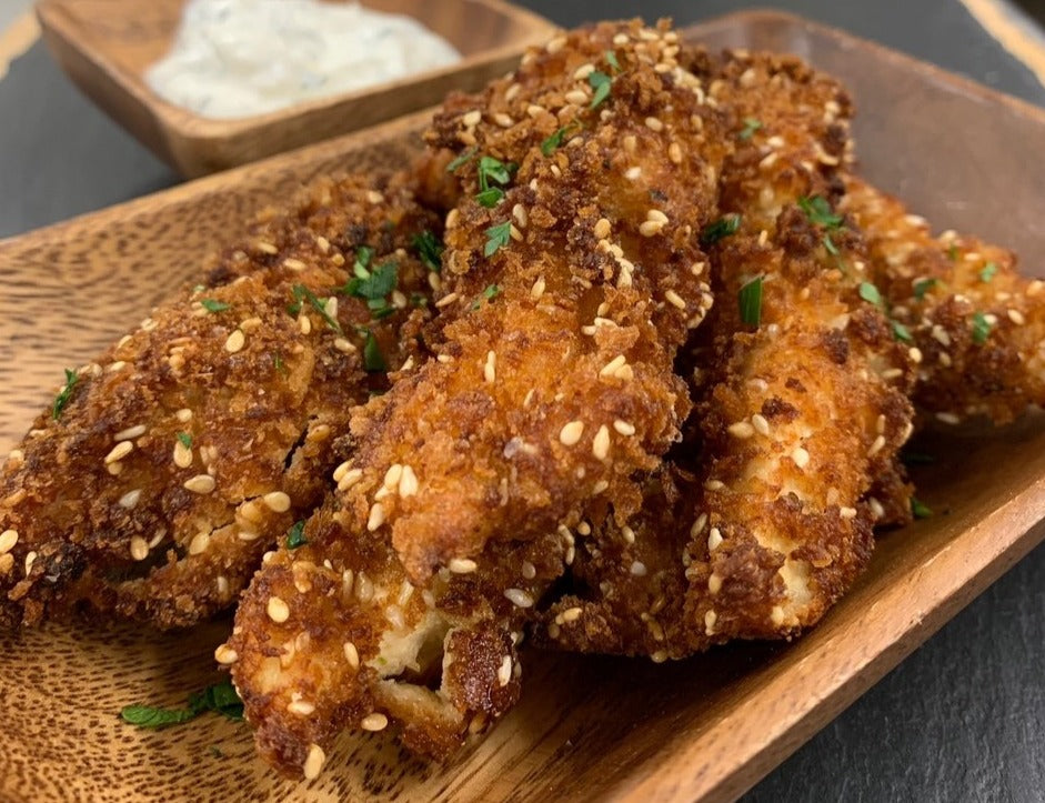 Coconut Sesame Chicken Fingers (5 Extra Large Organic Fingers)