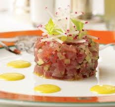 Montauk Tuna Tartare; Wonton Crisps & Pickled Vegetables (4 oz · Serves 1-3)