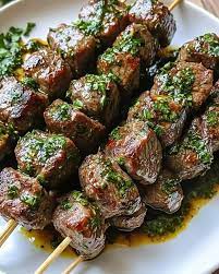 Brochettes •  Australian Lamb · Basil, Mint, Rosemary | Shrimp · Cracked Pepper & Thyme | Marinated Beef · Chimichurri | Thyme & Cracked Peper Organic Chicken (Choose One - 4 Per Order )