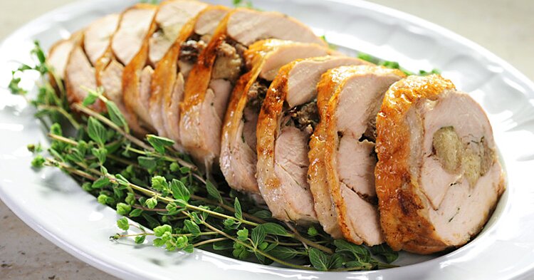 Whole Roasted Mecox Farms Turkey Breast & Dressing Roll (Serves 6-8)