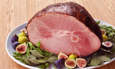 Slow Roasted Bone-in-Berkshire Ham With Honey Thyme Plum Glaze- Available as 1/2 ham