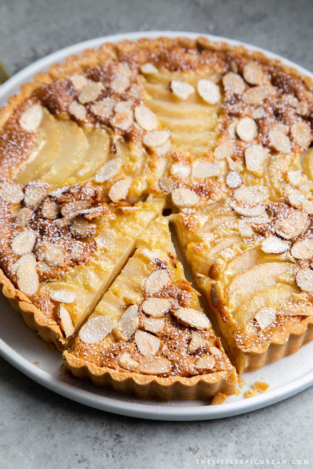 Wickham's Farm Pear Almond Tart · Crisp & Light (Serves 8-10) Vegetarian